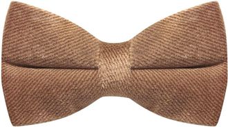 King & Priory Luxury Fawn Brown Textured Velvet Pre-Tied Bow Tie