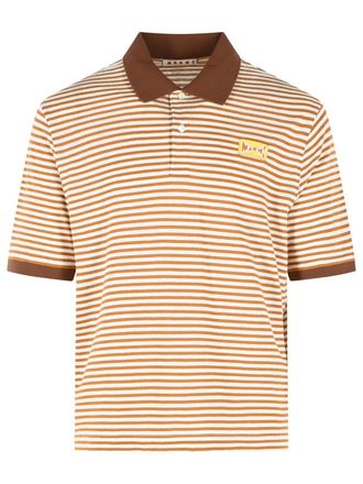 Marni Two-Tone Linen Blend Polo Shirt