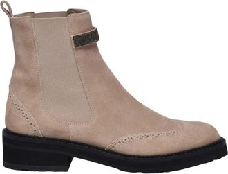 Eleventy Schoenen, Dames, Beige, 38 EU, Su&egrave;de, Chelsea laars van su&egrave;de