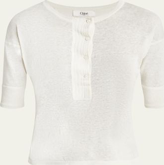 Chloé Henley Short-Sleeve Shirt