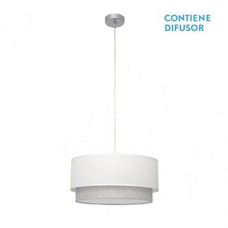 Fabrilamp Lampada A Sospensione Kenya 3xe27 Bianco/grigio 40d De Fabrilamp