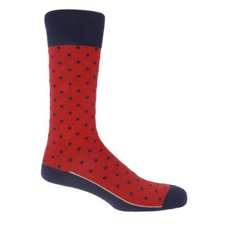 Peper Harow Pin Polka Mens Socks - Apple