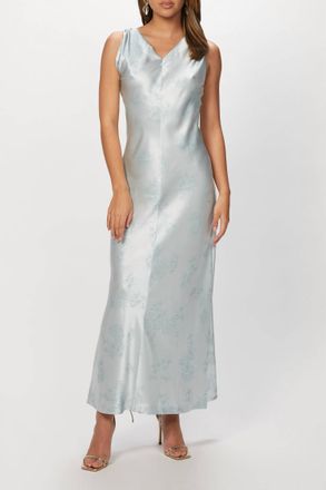 Rebecca Taylor Sleeveless Toile Slip Dress In Pale Glacier Combo