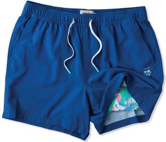 Party Pants Solid Game Changer 5-Inch Swim Trunks in Navy Blue at Nordstrom, Size Xx-Large