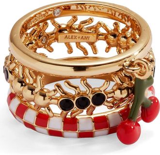 Alex and Ani Picnic Ring Stack in Red at Nordstrom, Size 7