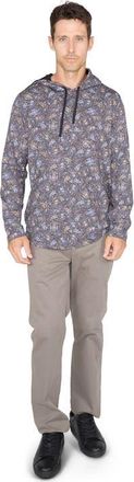Lords of Harlech Horatio Jersey Lightweight Hoodie in Madrid Paisley Smoke at Nordstrom, Size Xx-Large