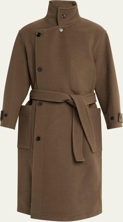 Christophe Lemaire Mens Double Wool Wrap Coat