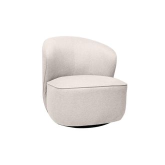 Miliboo Miliboo - Sill&oacute;n Moderno Giratorio De Tejido Efecto Aterciopelado Texturizado Beige Amber