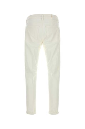 Pantaloni Torino Mens White Stretch Denim Jeans Y018 Exterior: Cotton Elastane