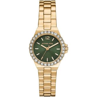 Michael Kors Womens MK7395 Lennox 30mm Gold Green Dial Ladies Watch Stainless Steel - Size 30mm