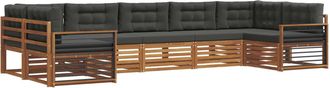 vidaXL Conjunto De Sof&aacute;s De Exterior 7 Uds. Natural Y Antracita Vidaxl