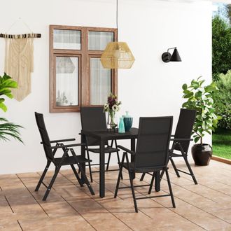 vidaXL Juego De Comedor Para Jard&iacute;n 5 Piezas Negro Vidaxl