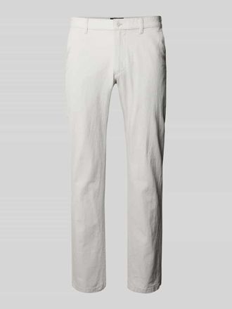 Christian Berg Hose aus Leinen-Baumwoll-Mix mit Ges&auml;&szlig;taschen in Hellgrau, Gr&ouml;&szlig;e 27