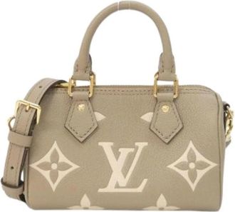 Louis Vuitton Pre-owned Mini Boston Bag - Dames - Vintage Mini Tas - Beige - ONE Size - Leer - Vintage
