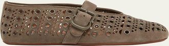 Alaia Vienne Cutout Mary Jane Ballerina Flats