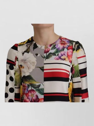 Dolce & Gabbana patchwork charmeuse sheath dress mixed prints