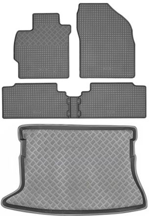 OEM Juego De Alfombrillas De Goma Para Coche Y Alfombrilla Para Maletero Para Toyota Auris I Hatchback (2007-2012)