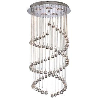 Searchlight Searchlight - Lampadario Contemporaneo Corrider Acciaio Cromo Vetro 5 Luci G9