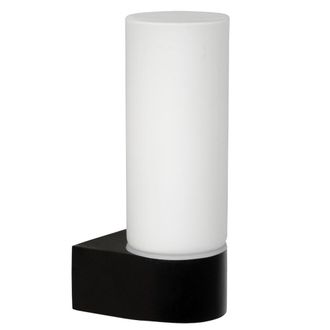 Lucide Aplique de ba&ntilde;o en vidrio negro y blanco 16,3cm