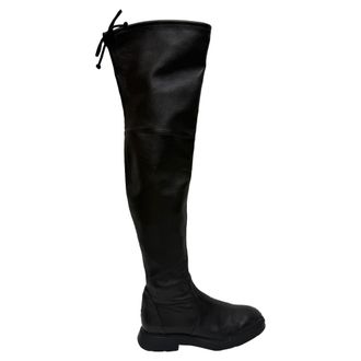 Stuart Weitzman Lowland Over the Knee Boots in Black Leather