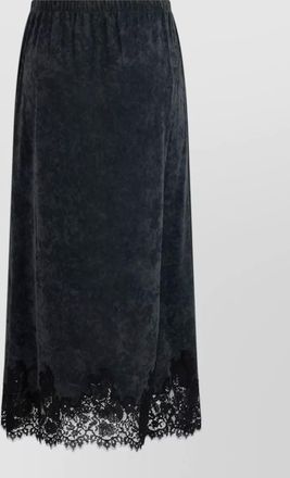 Alberta Ferretti lace-trim maxi a-line skirt