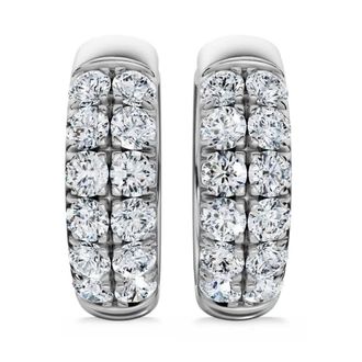 Pompeii3 5/8Ct Diamond Hoops 10k Gold Earrings Lab Grown 1/2 tall