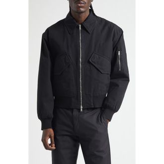 Second/Layer Revival Water Repellent Flight Jacket in Black at Nordstrom, Size 44 Us