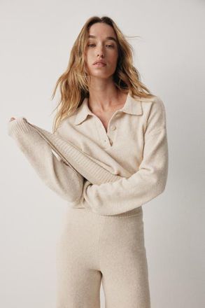 H&M Cable-knit Polo Jumper in Beige at Nordstrom, Size Xx-Large