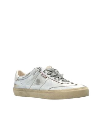 Golden Goose Silver Distressed Sneakers