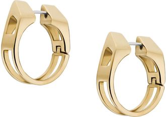 Diesel Gold-Tone Stainless Steel Hoop Earrings - Earrings - Unisex - Gold