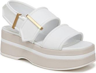 Franco Sarto Piper Slingback Platform Sandal in White at Nordstrom, Size 7.5