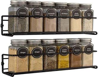 OEM Xu Porta Spezie Da Parete A 2 Livelli In Acciaio Inox, Confezione Da 2, Con Adesivo E Viti, Perfetto Per La Cucina --crezuo