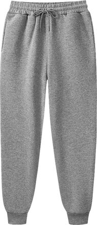 Generic Womens Joggers Casual Sweatpants UK Drawstring Elastic Waist Tracksuit Bottoms With Side Pockets Autumn Winter Cotton Cuffed Plain Athletic Trousers L