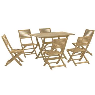 vidaXL Vidaxl - Juego De Comedor Para Jard&iacute;n 7 Piezas Madera Maciza Acacia