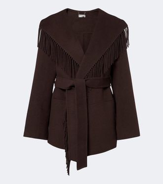 SIMKHAI Fringed wool-blend jacket