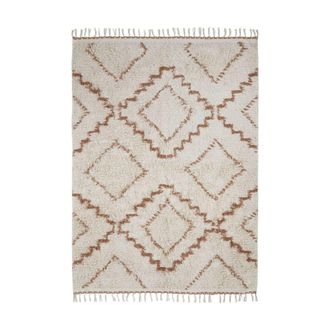 House Doctor Alfombra de algod&oacute;n blanco y naranja 200x140 cm