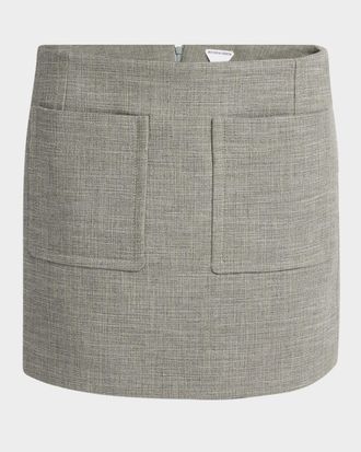 Bottega Veneta Structured Melange Mini Skirt