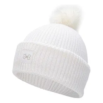 Under Armour (WMNS) Under Armour ColdGear Infrared Halftime Ribbed Pom Beanie White 1373098-100