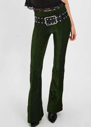Free People Penny Pull-On Velvet Pants In Night Forest