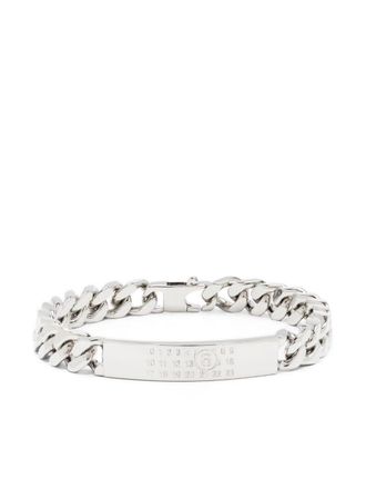 Maison Margiela numbers-motif engraved chain bracelet - Silver