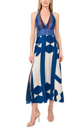 Vince Camuto Barback Print Sleeveless Maxi Dress in Classic Navy at Nordstrom, Size X-Small P