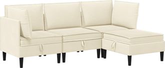 vidaXL Juego De Muebles De Sal&oacute;n 4 Uds. Crema Tela Vidaxl