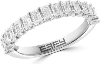 Effy 14K White Gold Lab-Grown Emerald Cut Diamond Band Ring in 14K Gold at Nordstrom, Size 7
