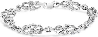 House of Brilliance Silver 1.0 Cttw Diamond Infinity Loop and Swirl Link Bracelet in White at Nordstrom