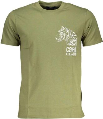 Cavalli Cotton T-Shirt - Heren - T-shirts - Groen - XL - Tops