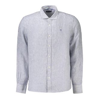 North Sails Spread Collar Shirt - Heren - Casual Overhemden - Blauw - 2XL - Linnen - Overhemden