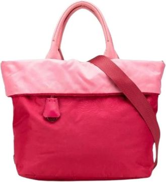 Prada Pre-owned Tote Bags, female, Pink, Size: ONE SIZE Pre-owned Satchel