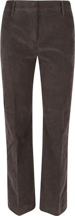 True Royal Bruine Katoen Elastaan Broek - Dames - Straight fit broeken - Bruin - L - Katoen - Broeken