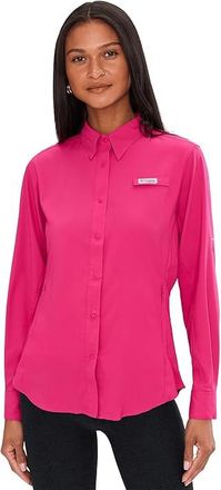 Columbia Tamiamitm II Long Sleeve Shirt Womens Long Sleeve Button Up Guava Pink : 2XL, Polyester