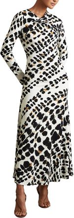 Reiss Vanita Printed Midi Dress